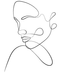 portrait de femme minimaliste en line art