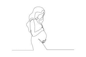 femme enceinte en line art