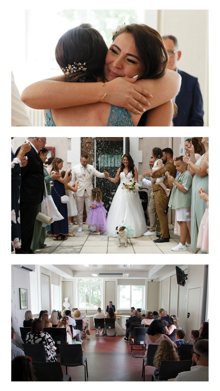 Sortie de la mairie pour un mariage à Corps en Isère