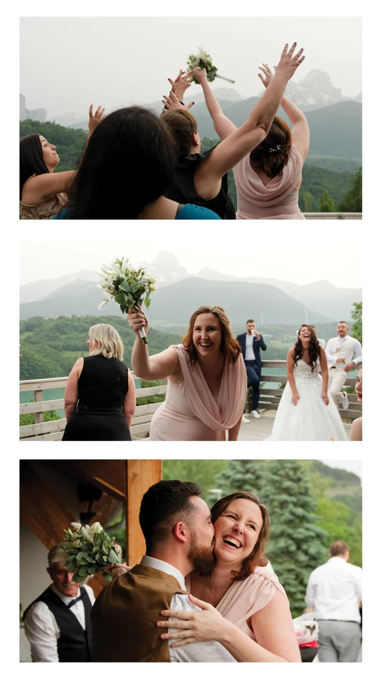 Détails du bouquet de la mariée au Lac du Sautet