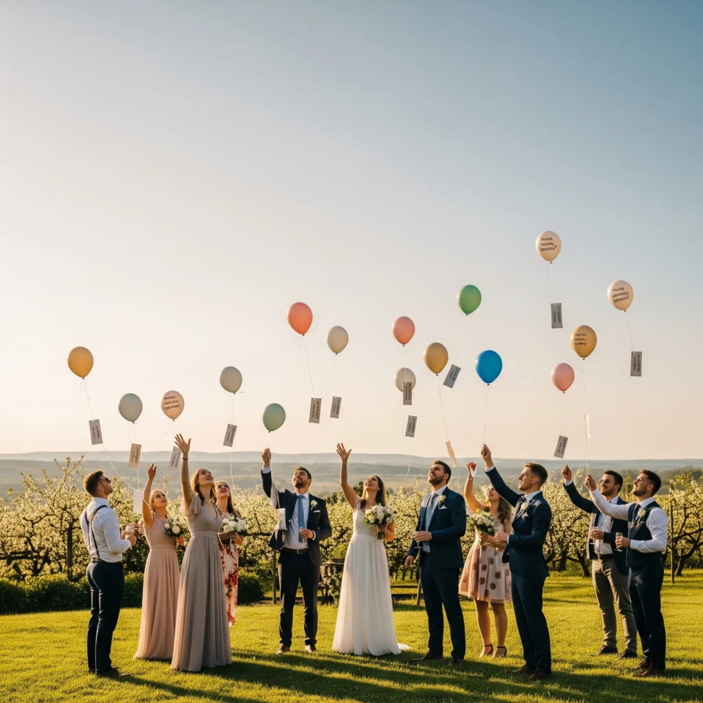 mariage rituel du lacher de ballon
