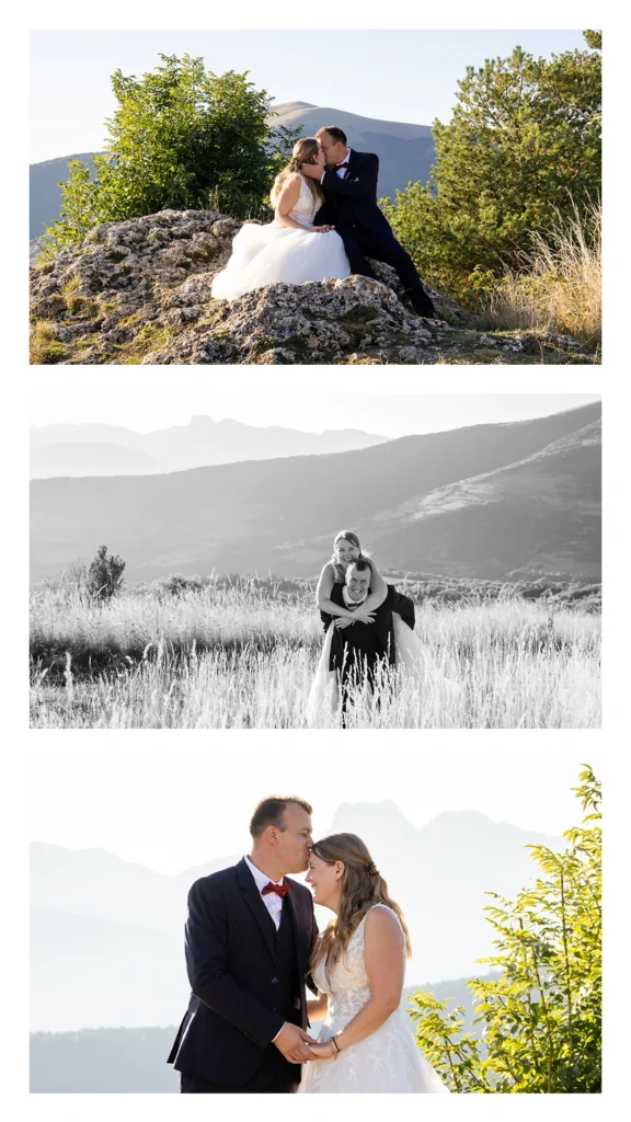 Couple mariage Pierre-Châtel, randonnée facile, photographe Isère.