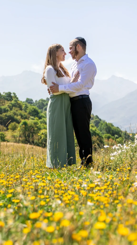 Photos herbes hautes Courchevel, séance couple lumière.