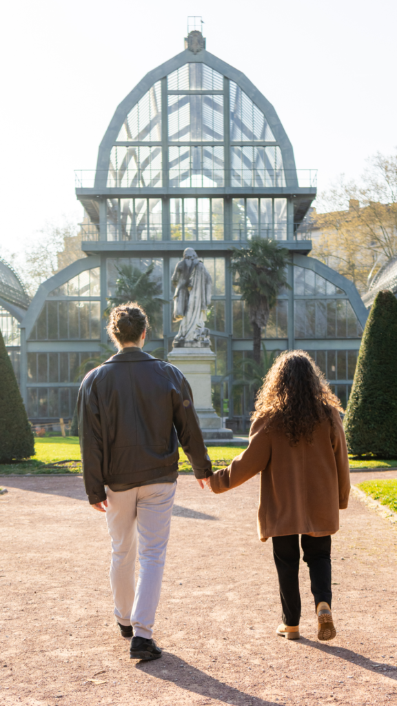 Architecture des serres de Lyon pour photo couple.