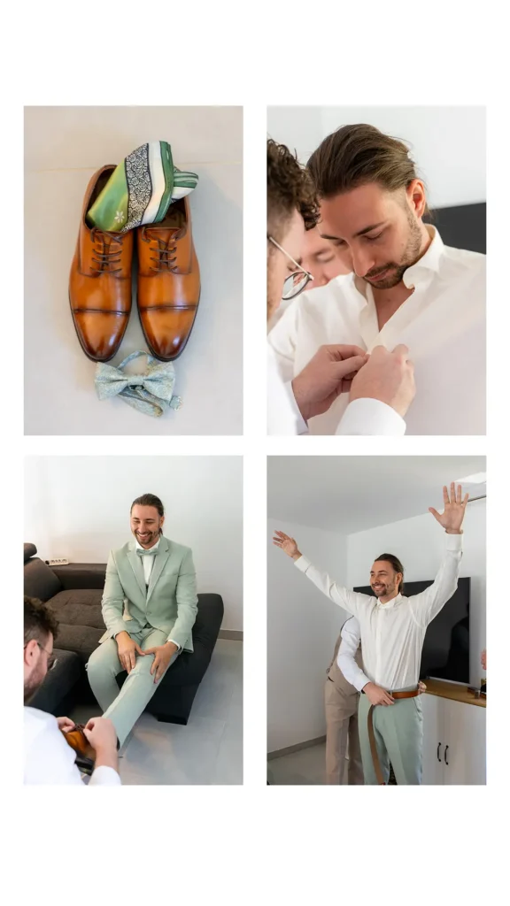 Détails costume et accessoires du marié, mariage au Domaine Chloé du Lac, lac de Paladru