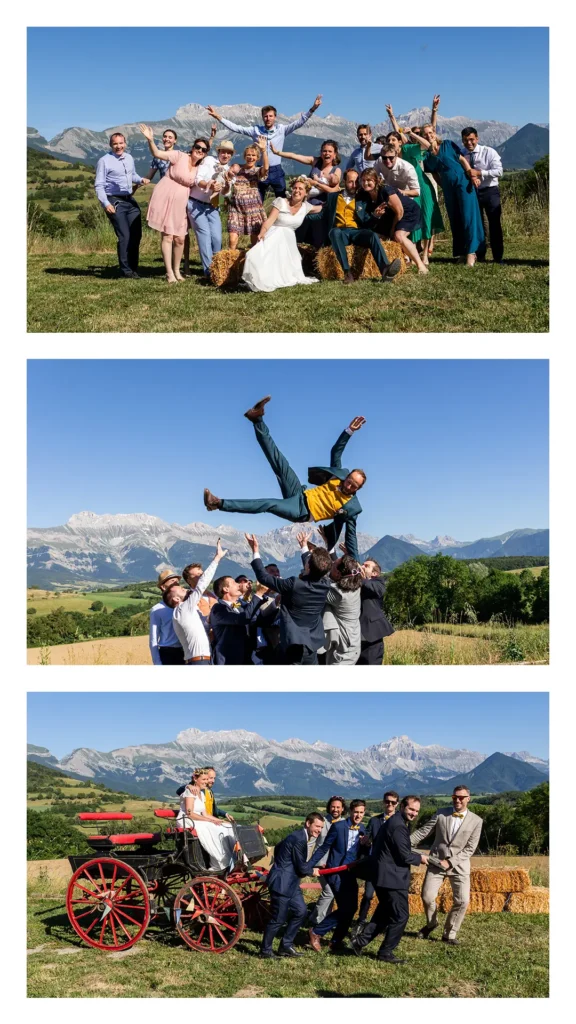 Ambiance champêtre et guinguette sur un mariage dans le Trièves