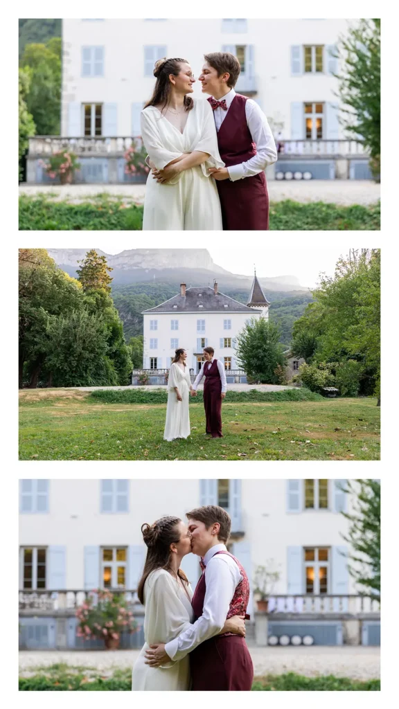 Séance couple mariage dans le parc du Domaine de Noyarey