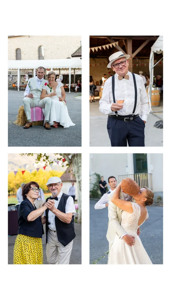 portrait candides pendant le vin d'honneur d'un mariage